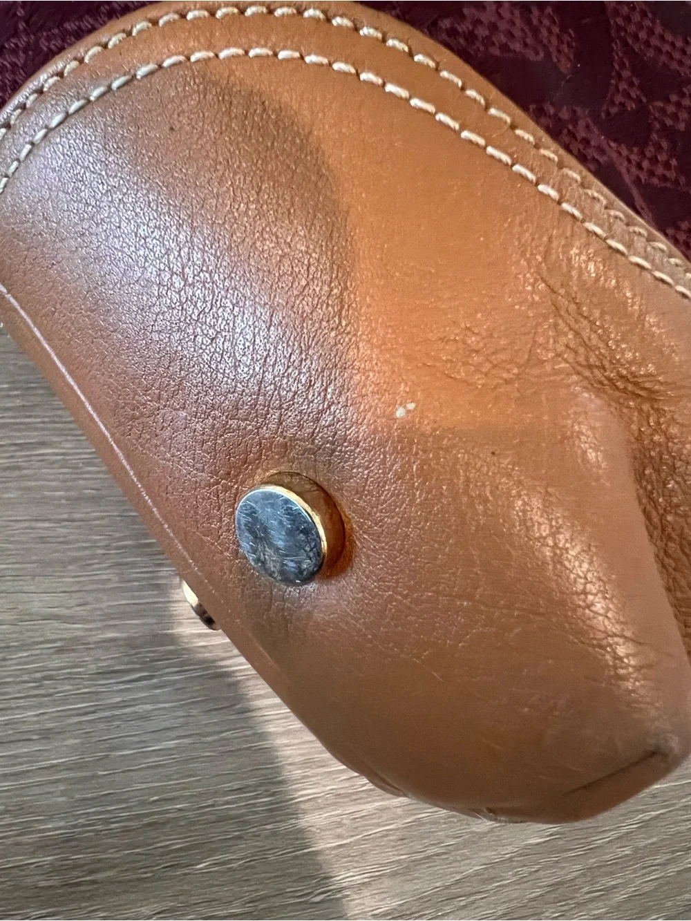 Etienne Aigner Burgundy and Tan Signature Shoulder Bag